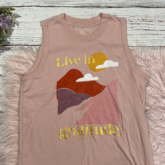 Spiritual Gangster Live in Gratitude Essential Graphic Muscle Tank - Picture 6 of 7
